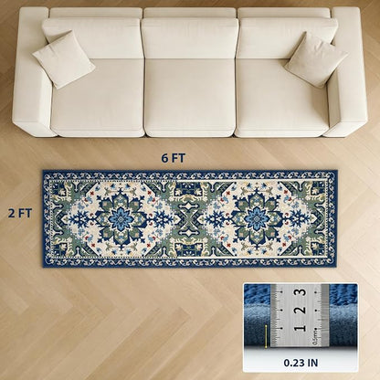 AREDO Runner Rug with Non Slip Rubber Backing, Washable Soft Floor Carpet - Image 2