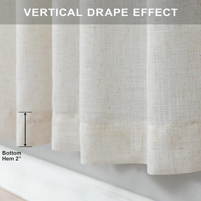 Natural Linen Curtains 108 Inches Long - Image 5