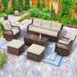 6 Pieces Wicker Patio Furniture Set Conversations Sets, 2 Outdoor 360° Swivel by Suvivityse