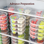 40pcs Reusable Snack Containers with Lids, 2 Compartment Snack Pack Containers for Fruits Candy Sauce Spices