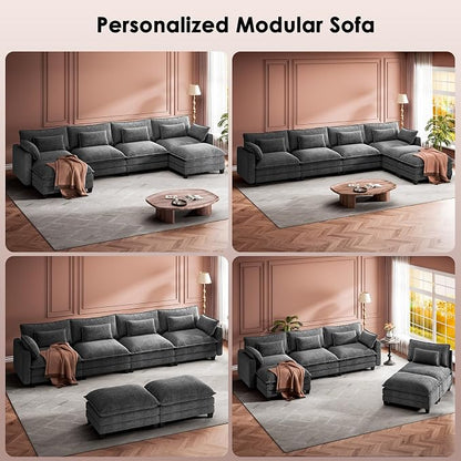 Marsail Modular Sectional Sofa 145.6" U-Shaped Modern Comfy Cloud Couch - Image 6