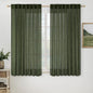 MIULEE Olive Green Linen Curtains 52x54 Inch Length 2 Panels by MIULEE