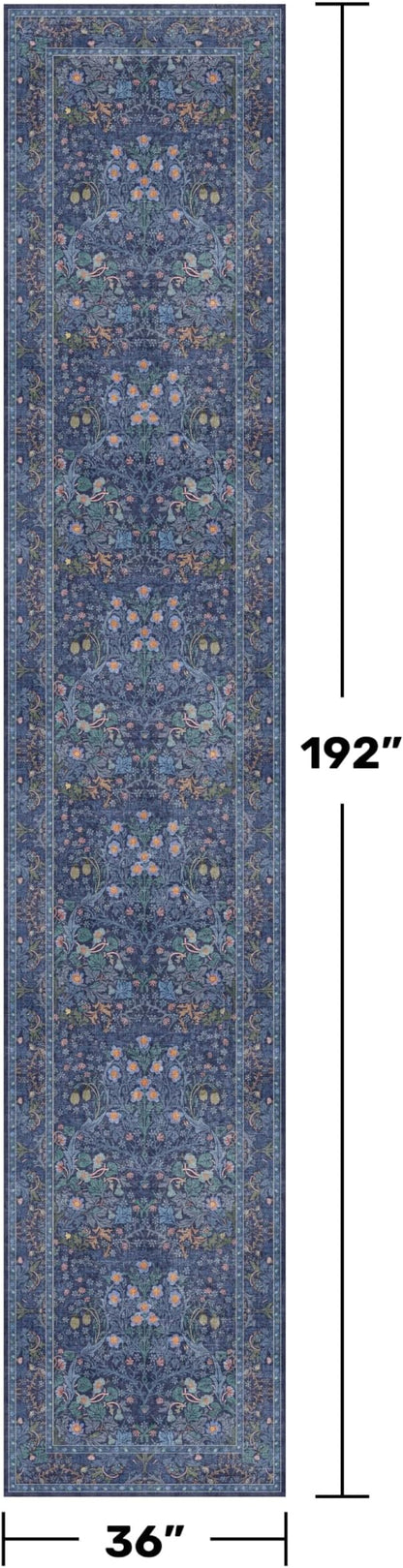 Vintage 3x16 Wide Hallway Runner Rug Non Slip, Ultra Thin Large Kitchen Indoor - Image 2