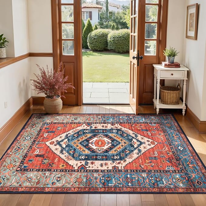 SERISSA 3x4 Washable Non Slip Boho Area Rug by SERISSAHomeDecorCollection