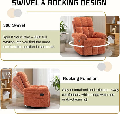 Korser Recliner Chair, Swivel Rocker Recliner Chair - Image 3