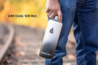 HYDRO CELL Stainless Steel Insulated Water Bottle with Straw - For Cold & Hot Drinks - Metal Vacuum Flask with Screw Cap and Modern Leakproof Sport Thermos for Adults (Black/White 40oz)
