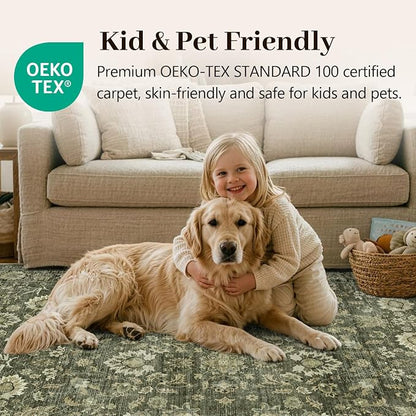 4x6 Ft Area Rugs for Living Room, Soft Non-Slip Machine Washable Rug, Vintage - Image 6