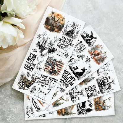 4 Sheets Rub on Transfers for Crafts, Forest Deer Furniture Transfers for Wood - Image 5