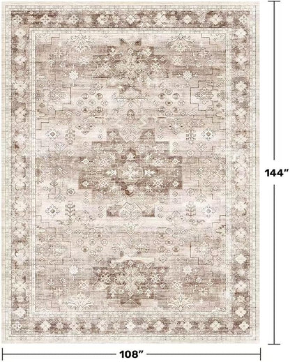Washable Farmhouse Living Room Rug, 9x12 Area Rugs - Image 2