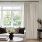 60 Inch Wide Pinch Pleated 100% Blackout Curtains 102 Inches Long, Natural | by Twodrapes