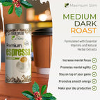 Maximum Slim Premio Instant Espresso Powder – Bold & Rich Flavor 100% Arabica Beans - Non-GMO, Gluten-Free – Premium Medium Roast Coffee 14.1 oz Resealable Jar = Café Instantáneo