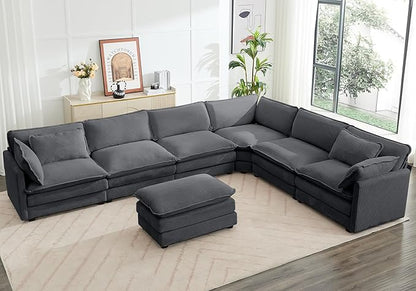 ROWHY 150'' Modular Sectional Corner Cloud Couch, 7 Seater Sofa Big Comfy by ROWHY