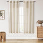 Living Room Curtains 63 Inch Length Linen Cream Beige Luxury Light Filtering by Nanspring