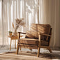 VINGLI Solid Wood Wide Armrests Accent Chair, Upholstered Mid Century Modern by VINGLI
