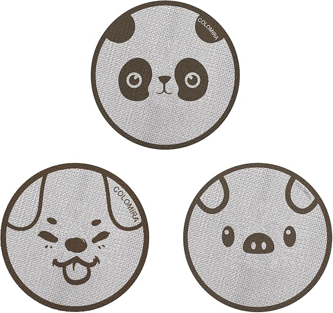 51mm Espresso Puck Screen 3-Pack, Lower Shower Screen, Metal Coffee Reusable Filter for Espresso Portafilter Basket, 1.7 Thickness(Cute Animal)