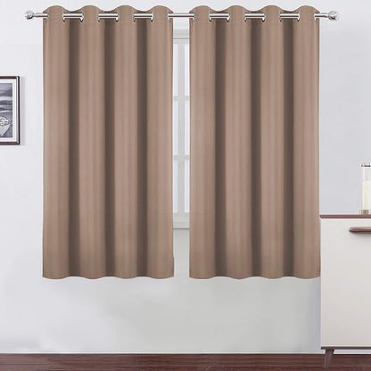Cappuccino Blackout Curtains 66 x 63 Inch Length/Set of 2 Curtain by Lemomo
