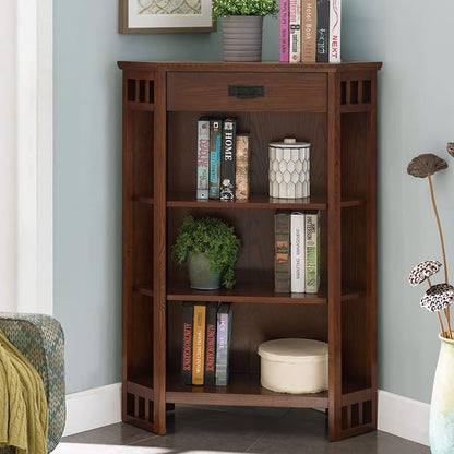 Leick Home 82263 Mission Mantel Height Corner Bookcase - Image 10