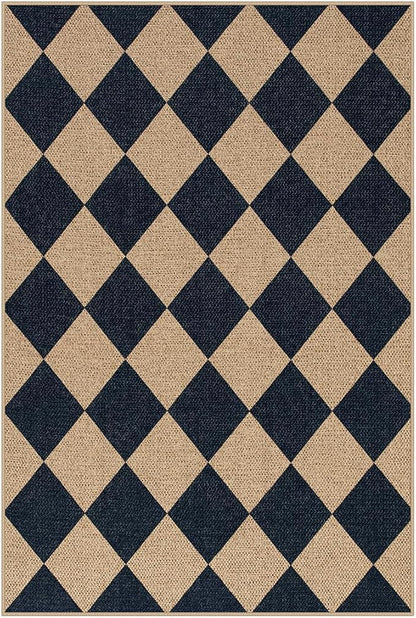Lahome Checkered Easy Jute Non Slip Front Door Mat, 2x3 Kitchen Rug Neutral - Image 7