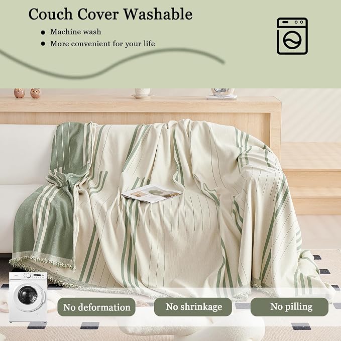 DREAMINGO Couch Cover Reversible Chenille 3 Seat Sofa Covers - Image 7
