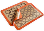 Silicone Baking Mats - Best German Silicone - Non Slip Silicone Baking Sheet, Non Stick Reusable Silicone Mats for Baking, Oven Liner, Counter Mat - 2 Half Sheets Cookie Baking Mats