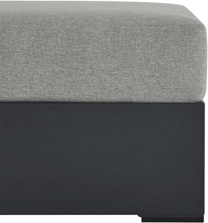 Modway Tahoe Aluminum Ottoman Gray - Image 6