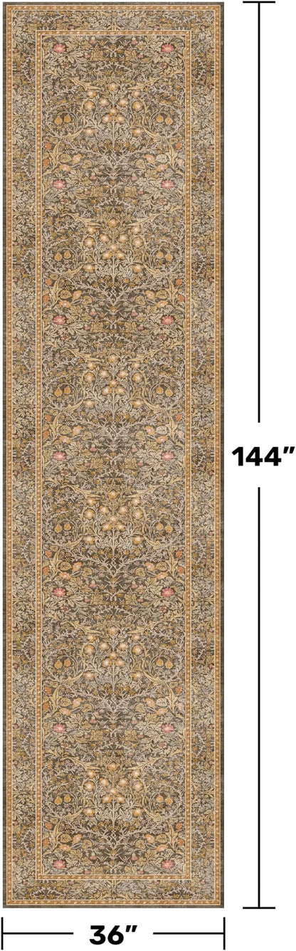 3x12 Extra Long Runner Rugs for Hallways, Vintage Washable Kitchen Floor Mats - Image 2