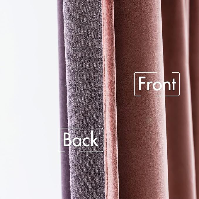 MIULEE Velvet Curtains 52x108 inches 2 Panels Dusty Rose Pink Curtains | Luxury - Image 6