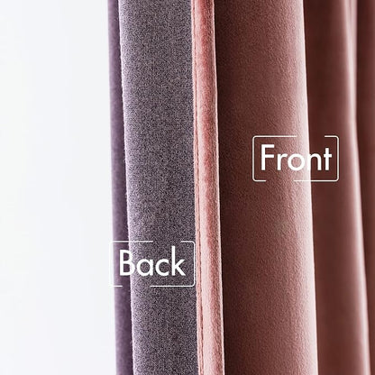 MIULEE Velvet Curtains 52x63 inches 2 Panels Dusty Rose Pink Curtains | Luxury - Image 6