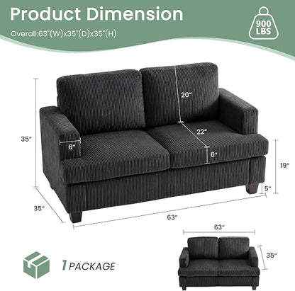 YOUDENOVA 3 Pieces Corduroy Couch Set - Image 3