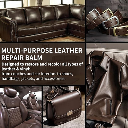 Leather Recoloring Balm and Scratch Repair Kit, Dark Brown Leather Restorer - Image 5