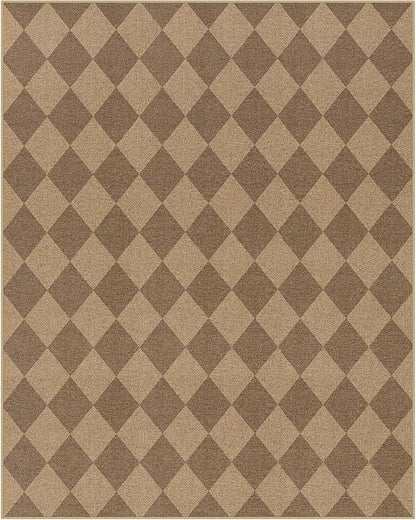 Lahome Checkered Easy Jute Living Room Rug, 8x10 Outdoor Rugs Washable | - Image 9