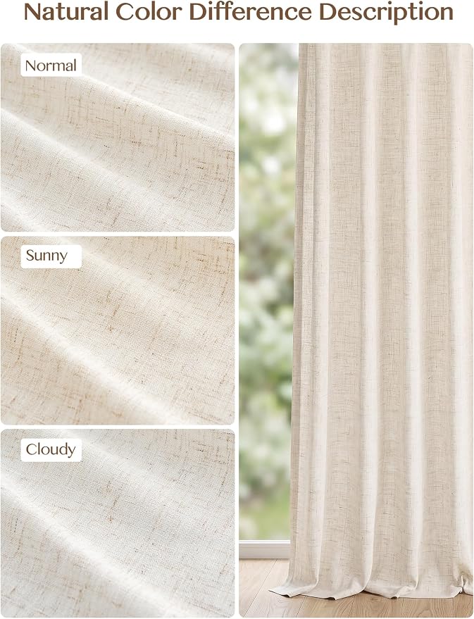 Liz Pinch Pleated Linen Curtains 72 Inches Long - Image 8