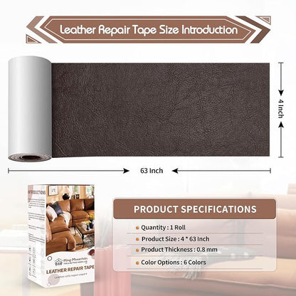 KING MOUNTAIN Leather Repair Patch, 4 x 63 Inches self Adhesive Leather Repair - Image 4