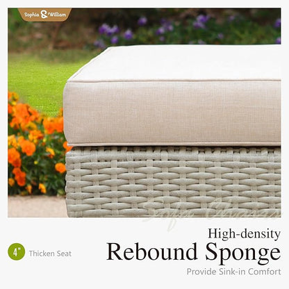 Sophia & William Patio Furniture Set, 5-Piece Wicker Patio Conversation Set - Image 5