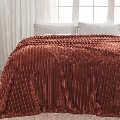 NEWCOSPLAY Fleece Ribbed Cozy Twin Blanket - Image 9