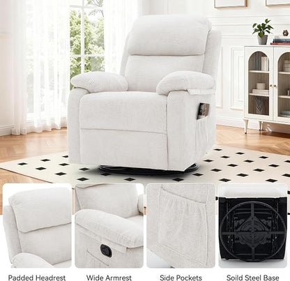 Korser Recliner Chair, 360 Swivel Rocker Chair - Image 6
