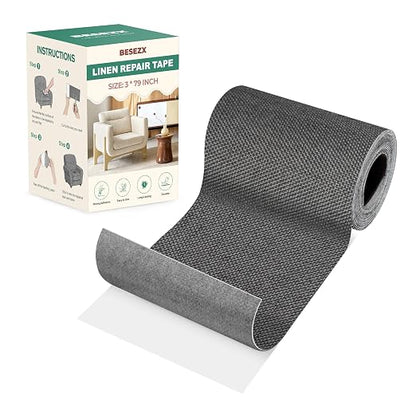 BESEZX Linen Fabric Repair Tape, 3x79 Inch Self Adhesive Repair Patches by Besezx