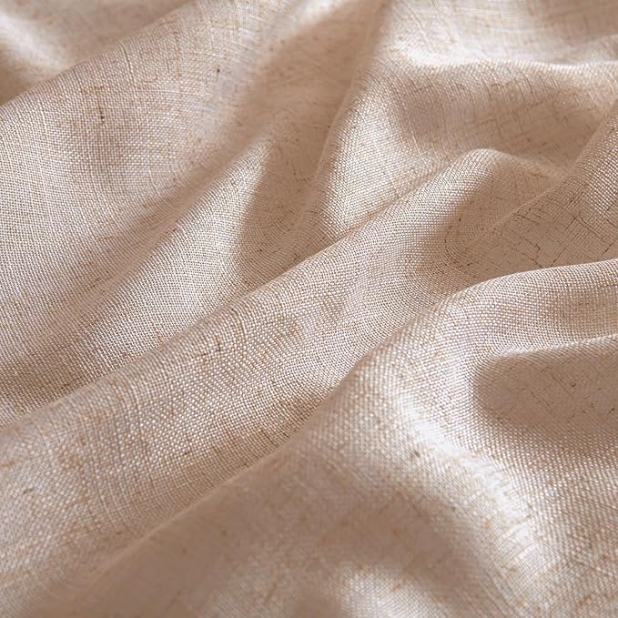 MIULEE Natural Beige Linen Curtains 52x96 Inch Long - Image 4