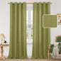 Moss Green Linen Curtains 90 Inch Long by LAMIT