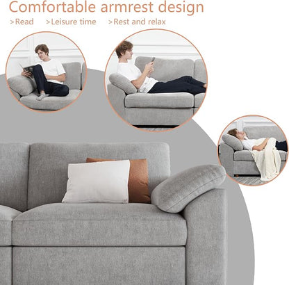 EASE MOOSE Oversized L Shape Sectional Couch, Extra Large Deep seat Gray - Image 5