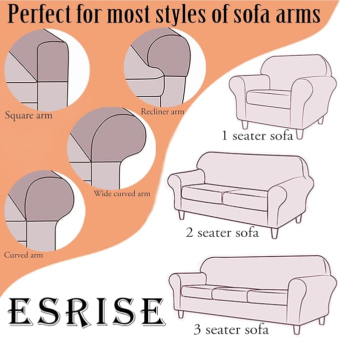 Sofa Arm Chair Covers, Couch Armrest Armchair Covers, Stretch Anti-Slip - Image 2