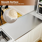Large Cutting Board 35.4" L X 22.8" W Stainless Steel Cutting Board with Lip Metal Baking Board Non Stick Thick Board with Rolling Pin for Meat Fruits Vegetables Bread and Baking