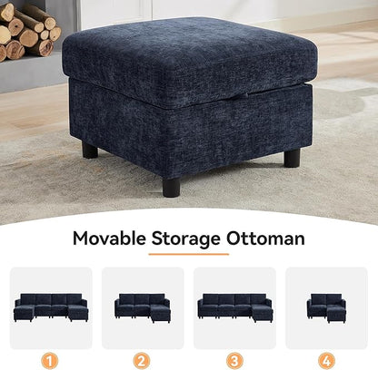 WUTUTUEE 25'' Square Storage Ottoman Module - Image 5