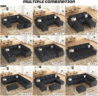 Belffin 45.6” Chenille Loveseat Module - Image 8