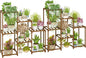 Bamworld 2 Sets of Package Plant Stands Indoor Wood Plant Shelf Outdoor Tiered by Bamworld
