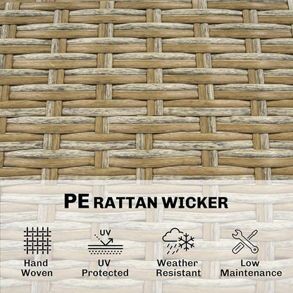Outsunny 5 Piece Outdoor Bar Set, Wicker Outdoor High Top Table and Chairs - Image 5