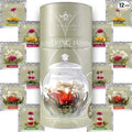 Teabloom Jasmine Flowering Tea – Hand Tied Green Tea Leaves + Jasmine Blossoms Flowering Tea Creations – Blooming Tea Gift Set – 12-Pack, 36 Steeps, Makes 250 Cups