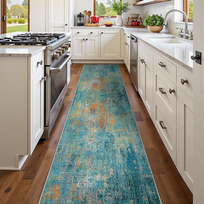 RELEANY Washable Runner 2'x10' Abstract Area Rug - Image 2