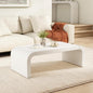 Modern Curved Coffee Table, 47.2’’ Minimalist Waterfall Center Table by ChristopherKnightHome