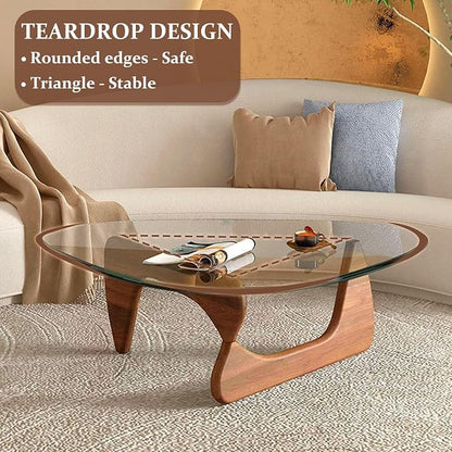 Glass Coffee Table, 44.9"×32.3"×15.8" Mid Century Modern Center Table - Image 5
